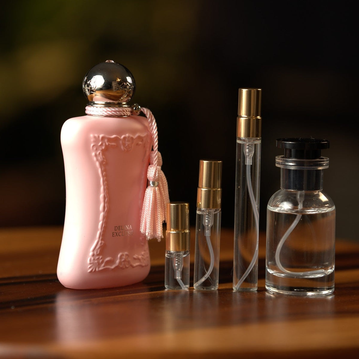 parfums-de-marly-delina-exclusif decant bottle and vials