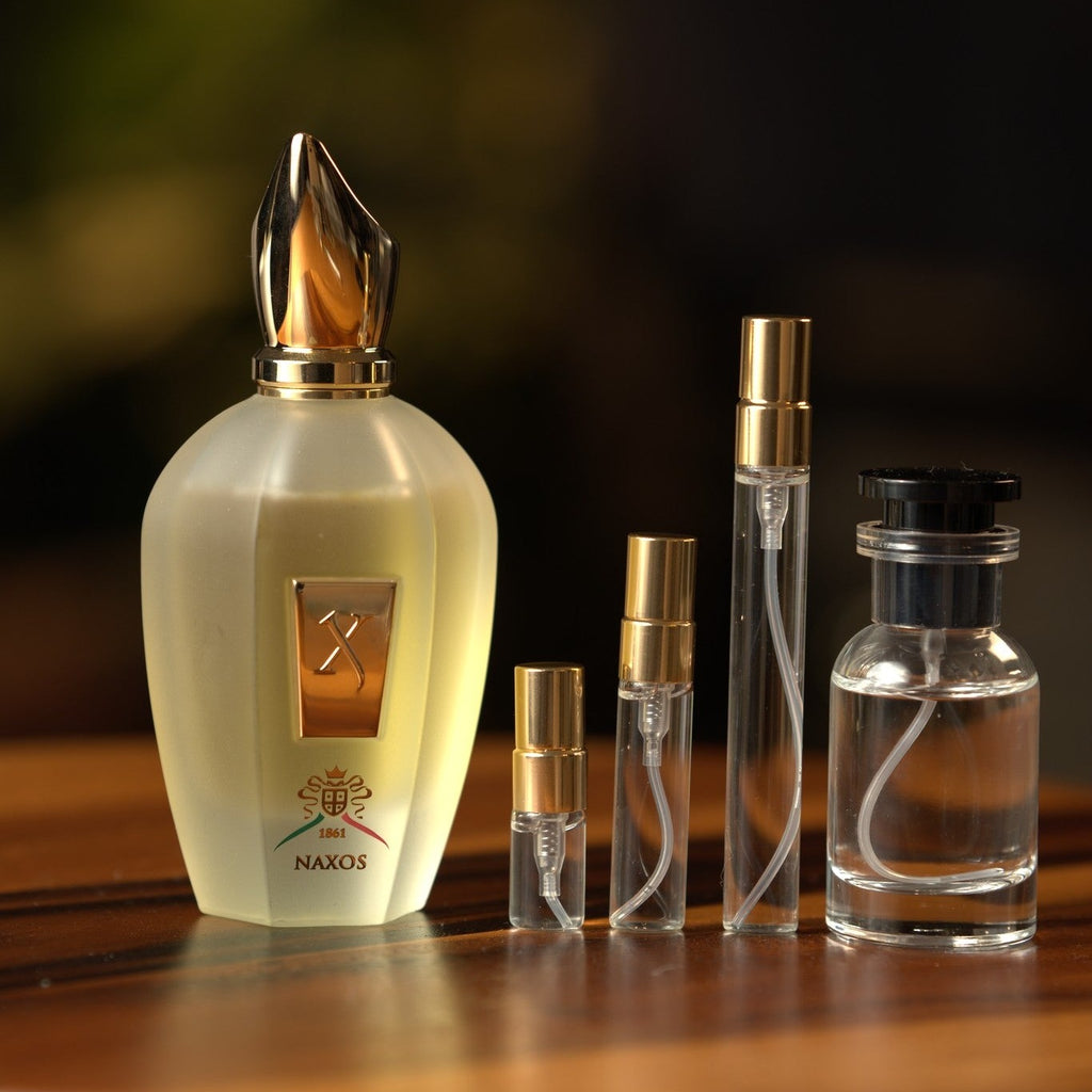 xerjoff-1861-naxos decant bottle and vials