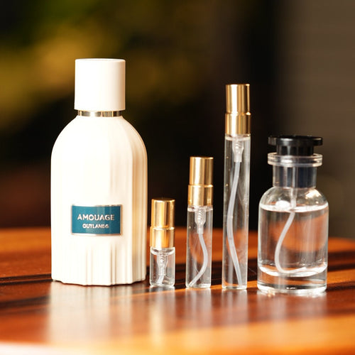 amouage-outlands decant bottle and vials
