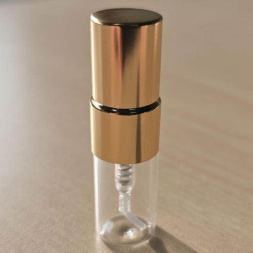 2ml gold screw-top decant vial with fine mist atomizer