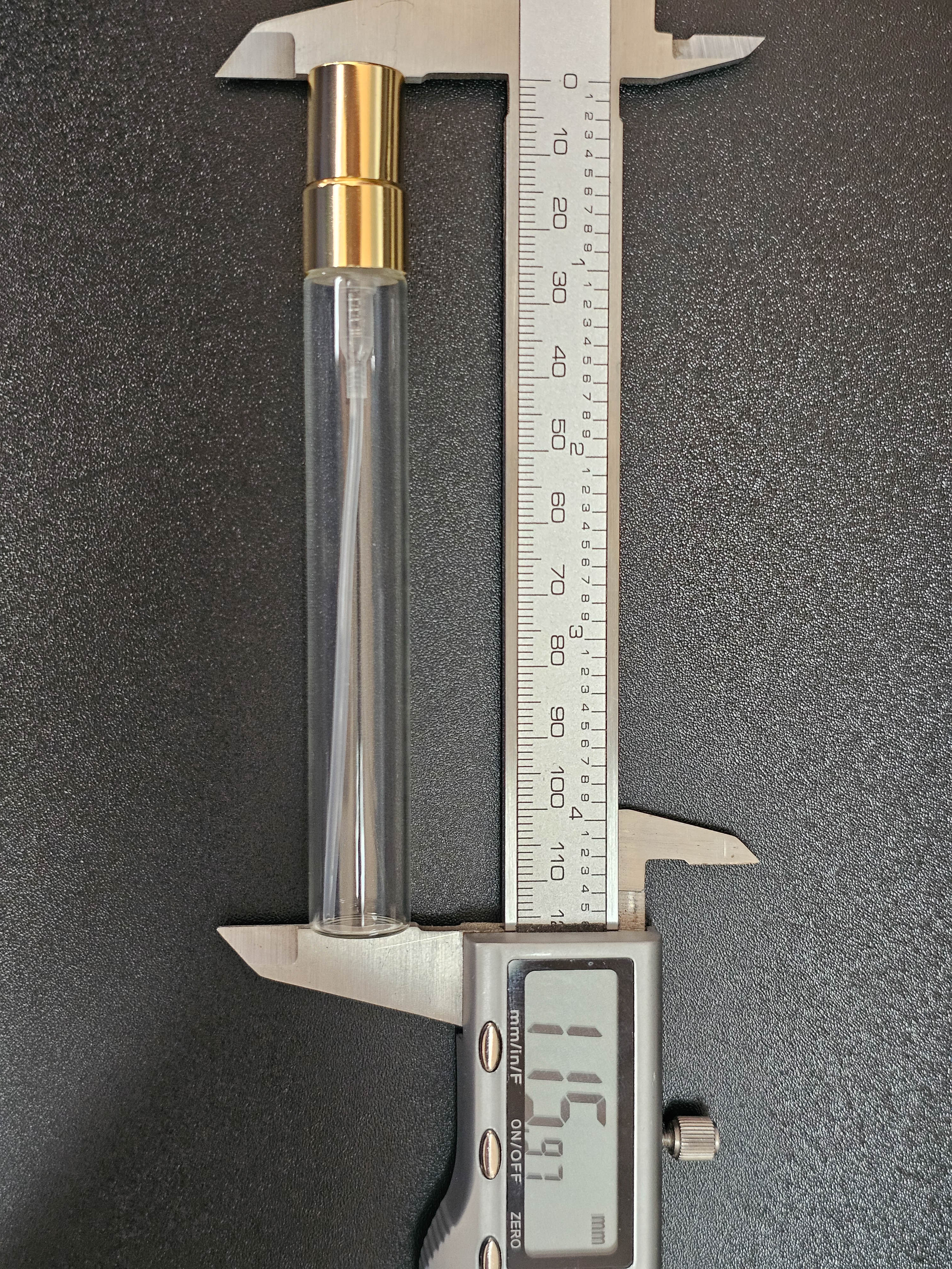 10ml vial measured at 115.97mm tall
