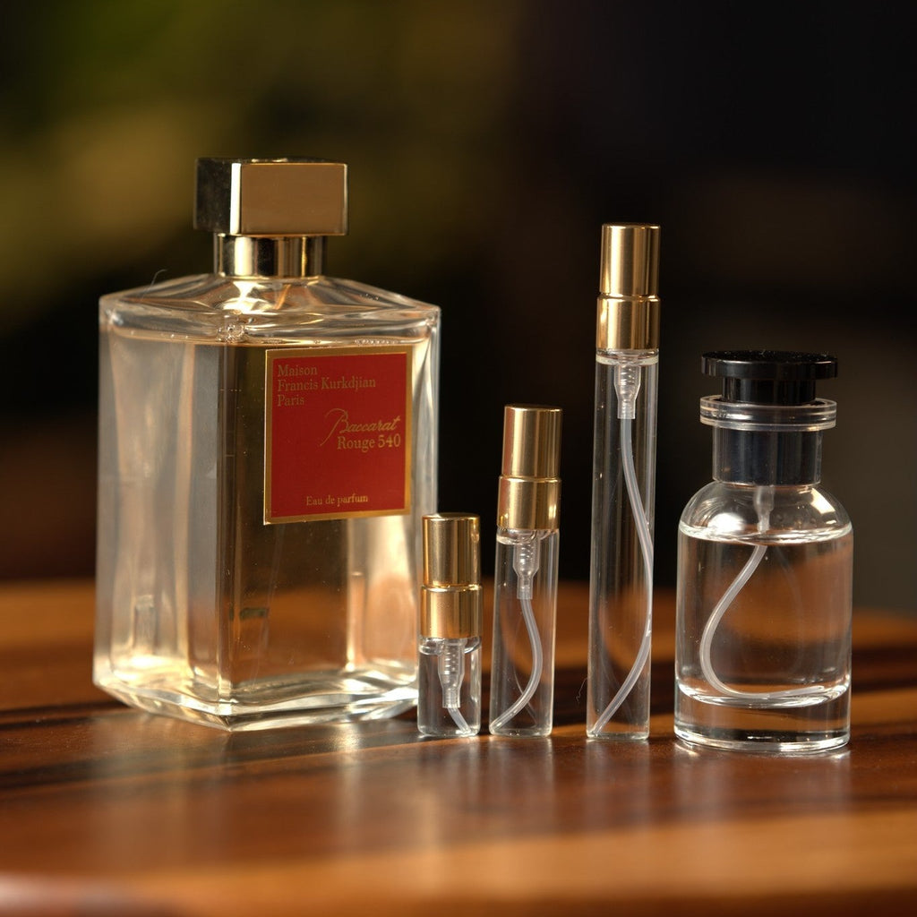 maison-francis-kurkdjian-baccarat-rouge-540 decant bottle and vials