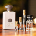 amouage-opus-xiv-royal-tobacco decant bottle and vials