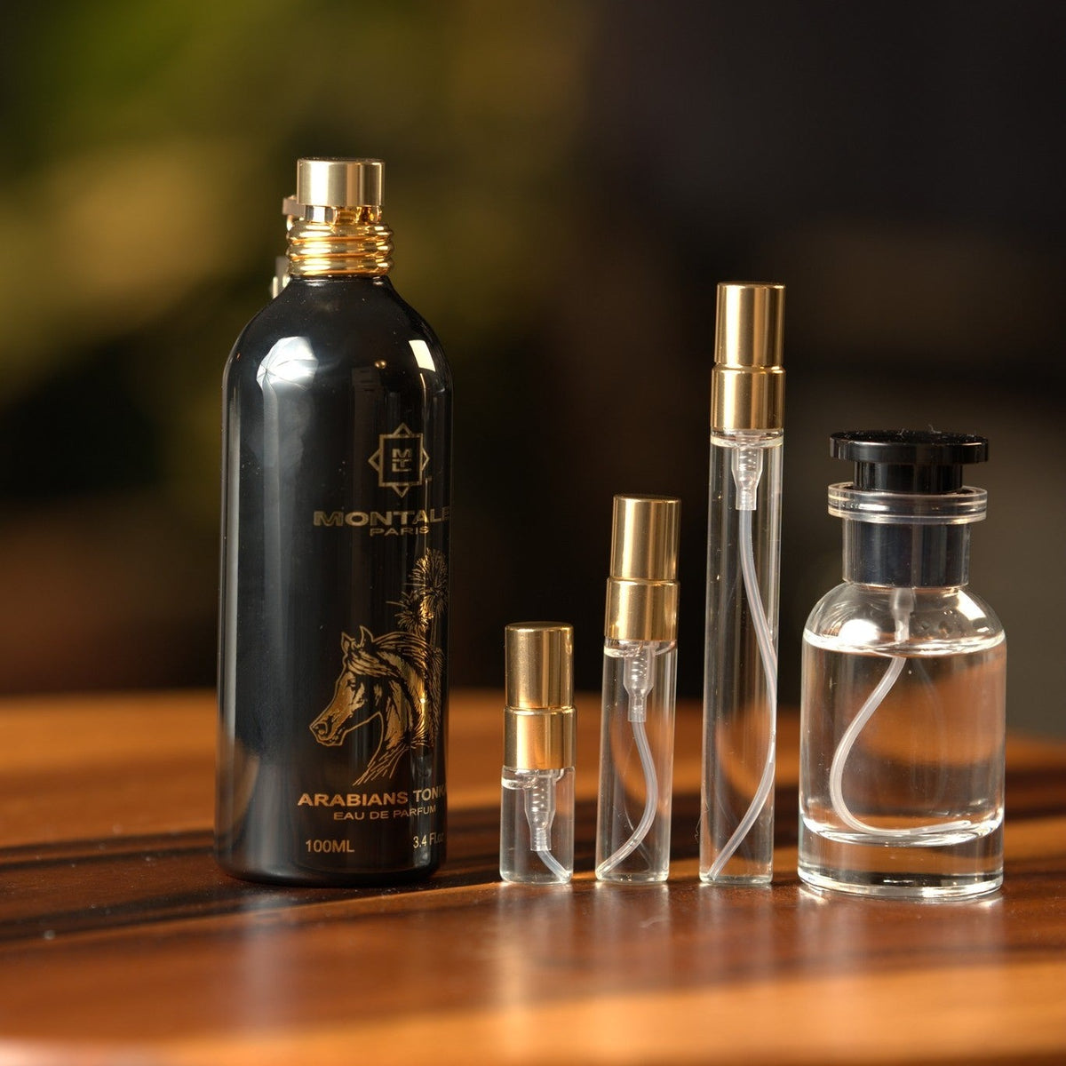 montale-arabians-tonka decant bottle and vials