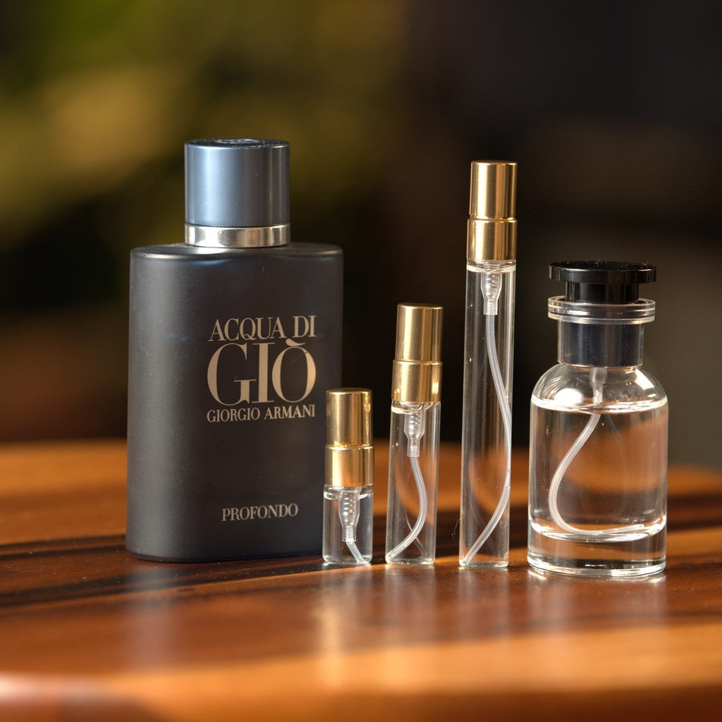 giorgio-armani-acqua-di-gio-profondo decant bottle and vials