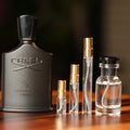 creed-green-irish-tweed decant bottle and vials