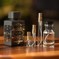 lattafa-badee-al-oud-oud-for-glory decant bottle and vials
