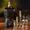 jean-paul-gaultier-le-male-le-parfum decant bottle and vials