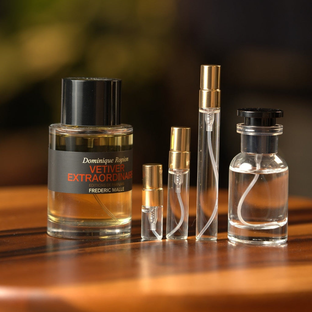 frederic-malle-vetiver-extraordinaire decant bottle and vials