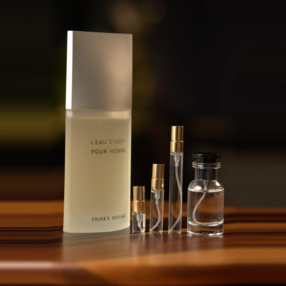 issey-miyake-leau-dissey-pour-homme decant bottle and vials