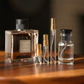 Guerlain L'Homme Ideal Eau de Parfum bottle with Atelier Elemental decant vials