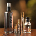 Yves Saint Laurent Y EDP decant: full bottle beside 2 ml, 5 ml and 10 ml Atelier Elemental vials