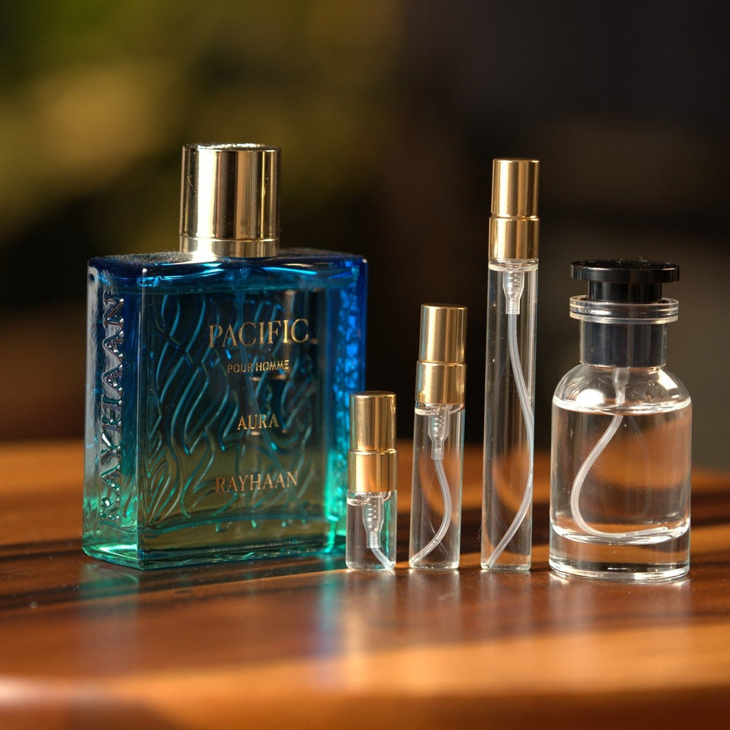 rayhaan-pacific-aura decant bottle and vials