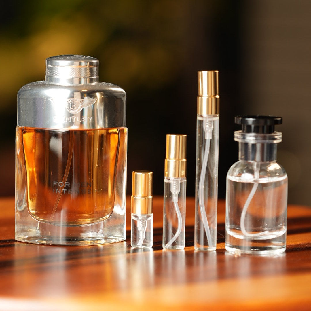 bentley-intense decant bottle and vials
