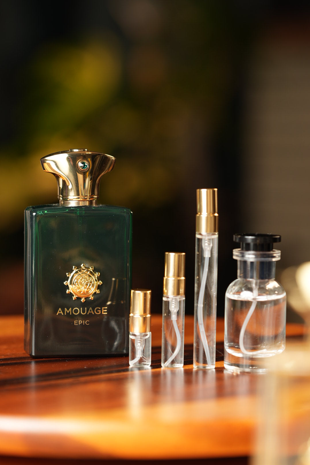AMOUAGE EPIC MAN bottle and decant vials