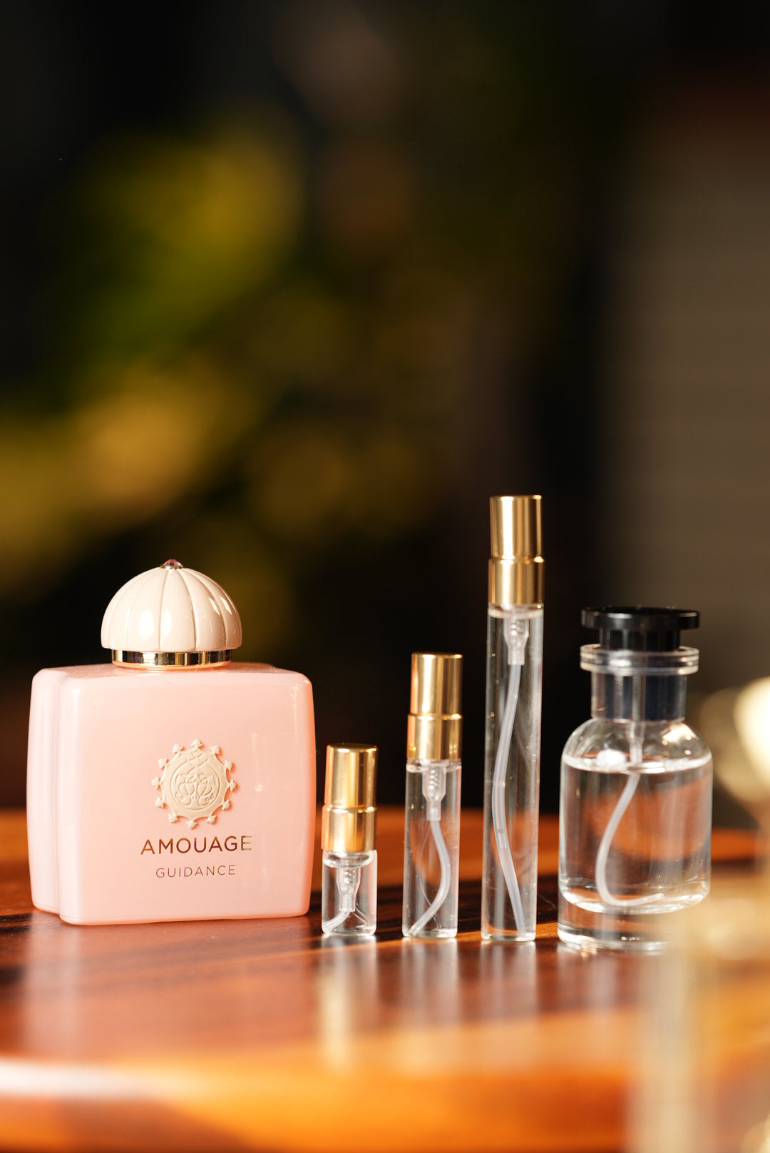 AMOUAGE GUIDANCE EDP bottle and decant vials