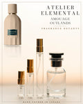 Atelier Elemental decant card - Amouage Outlands in 2ml 5ml 10ml 30ml sizes