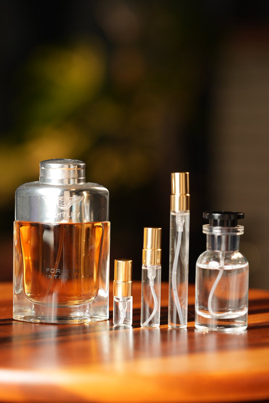 BENTLEY INTENSE EDP bottle and decant vials