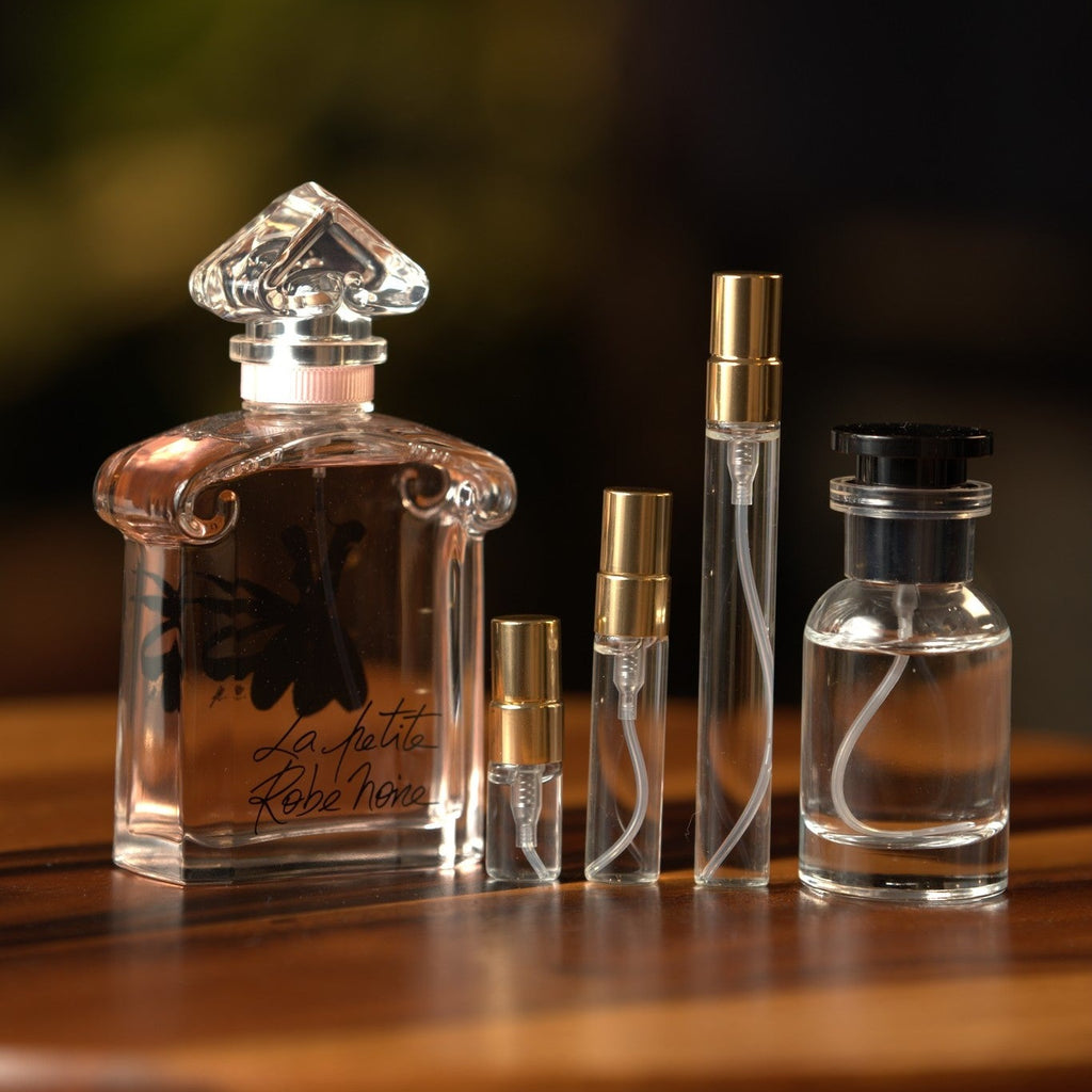 guerlain-la-petite-robe-noire-edt decant bottle and vials