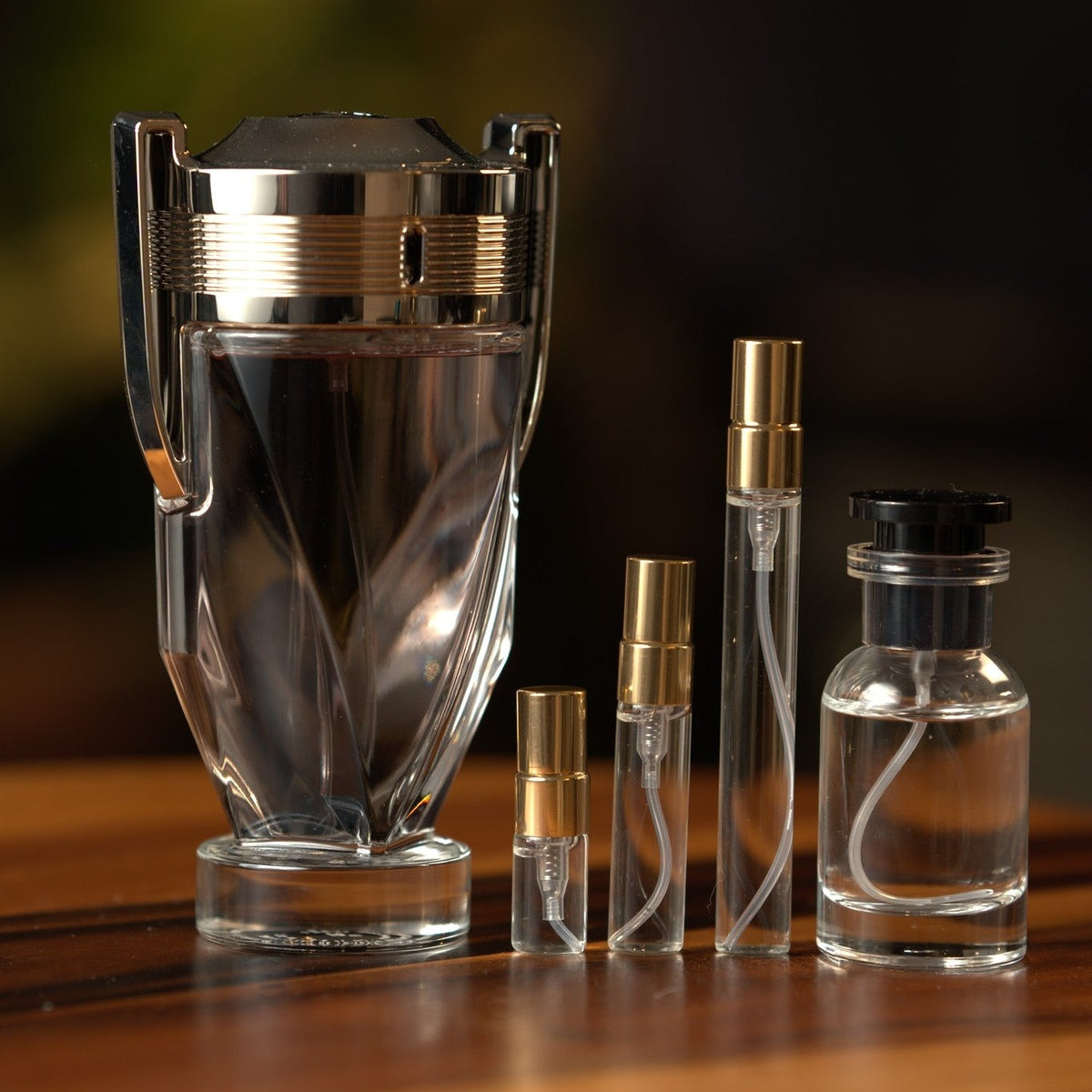 rabanne-invictus decant bottle and vials
