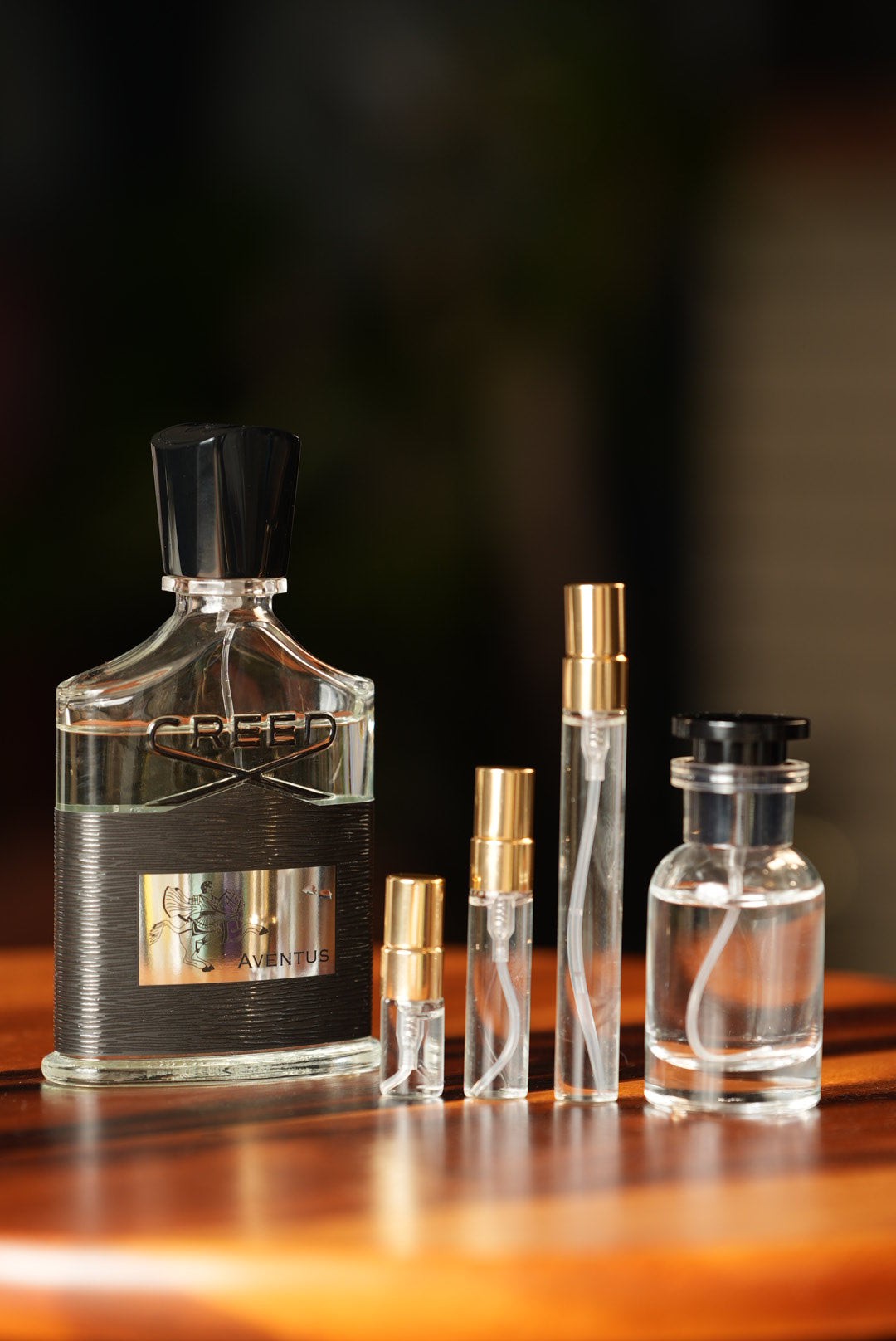 CREED AVENTUS EDP bottle and decant vials