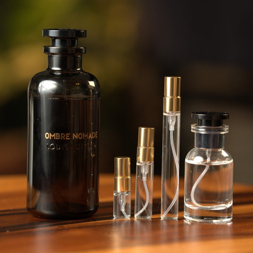 louis-vuitton-ombre-nomade decant bottle and vials