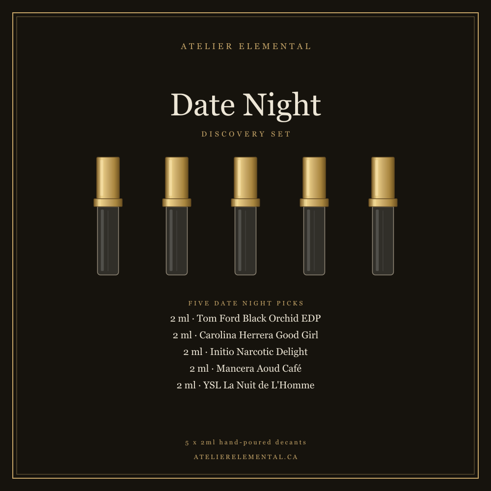 Date Night Discovery Set, five 2ml fragrance decants