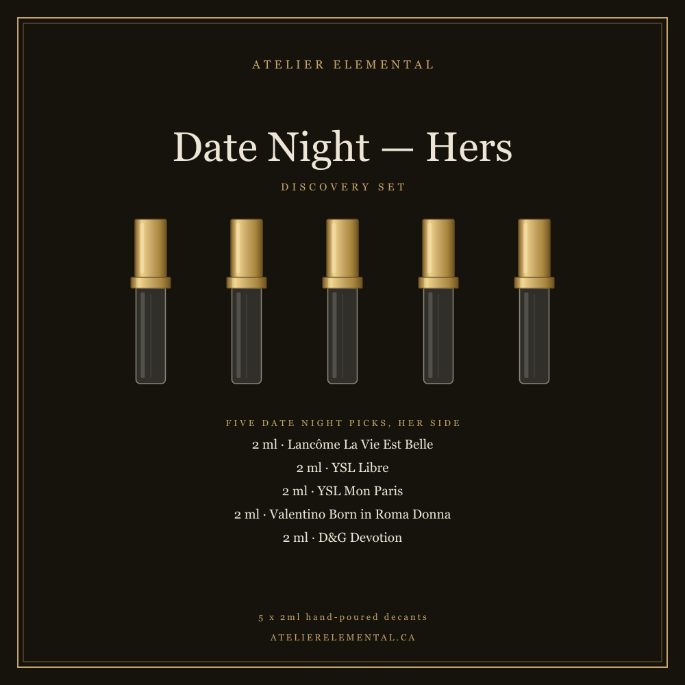 DATE NIGHT DISCOVERY SET — HERS EDITION (5 x 2ml) fragrance decant set