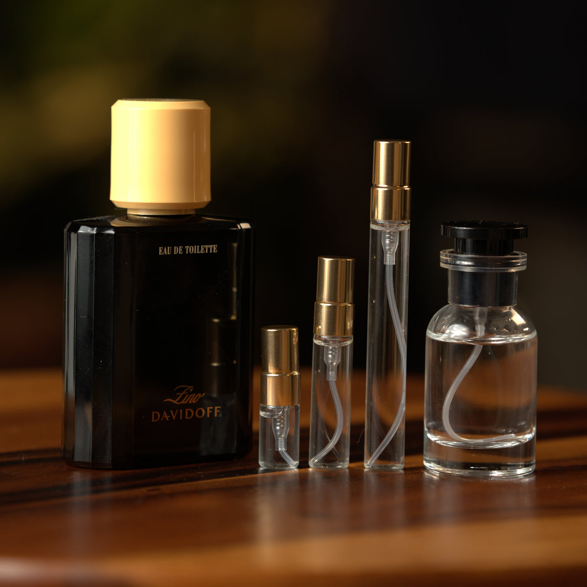 davidoff-zino decant bottle and vials