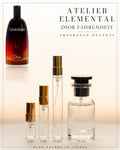 Atelier Elemental decant card - Dior Fahrenheit Edt in 2ml 5ml 10ml 30ml sizes