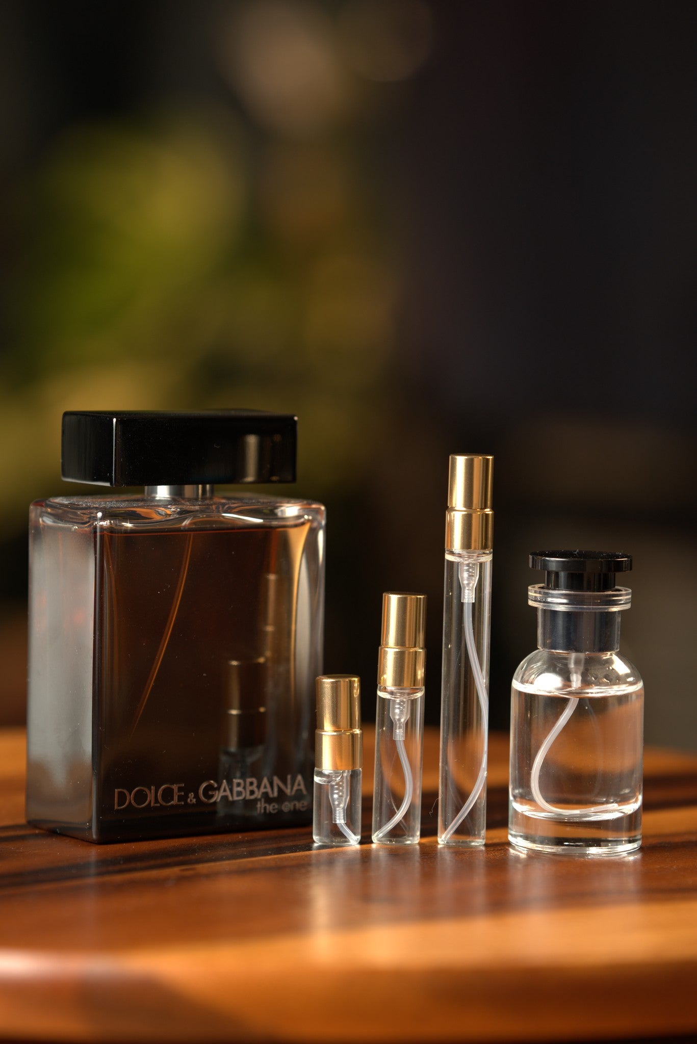Atelier Elemental real bottle photo - Dolce & Gabbana The One for Men decant, 2ml 5ml 10ml vials