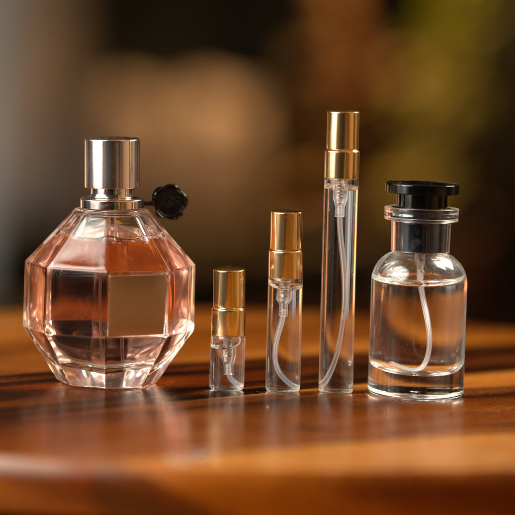 viktor-rolf-flowerbomb decant bottle and vials