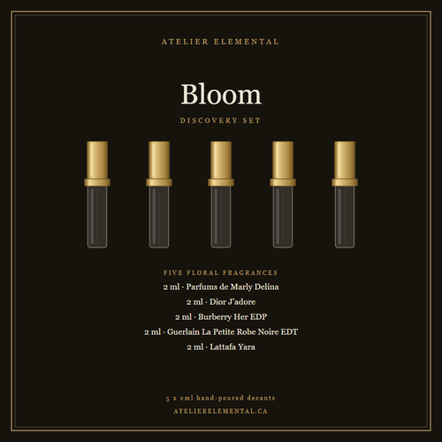 Bloom Discovery Set, five 2ml hand-poured floral decants