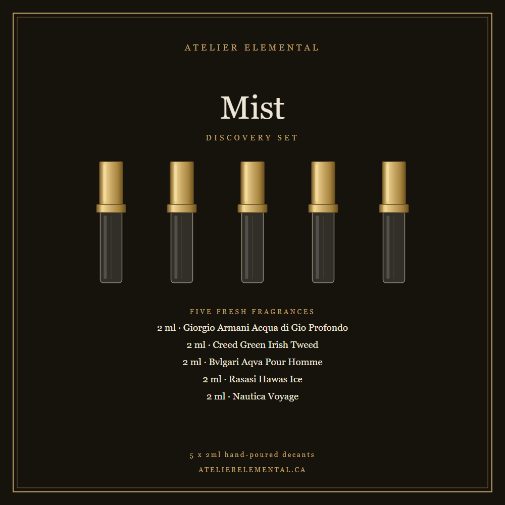 Mist Discovery Set, five 2ml hand-poured decants