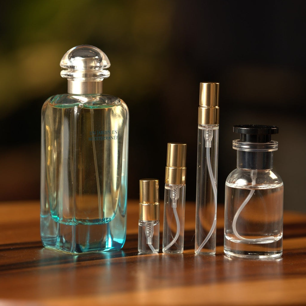 hermes-un-jardin-en-mediterranee decant bottle and vials