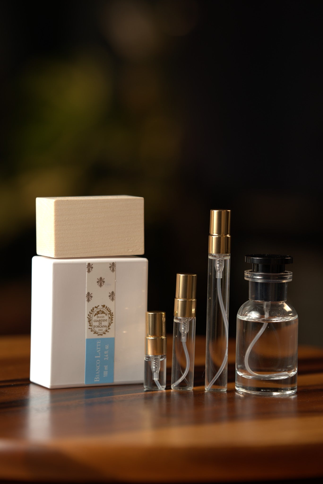 Atelier Elemental real bottle photo - Giardini di Toscana Bianco Latte decant, 2ml 5ml 10ml vials