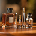 Guerlain L'Homme Ideal Extreme bottle with Atelier Elemental decant vials