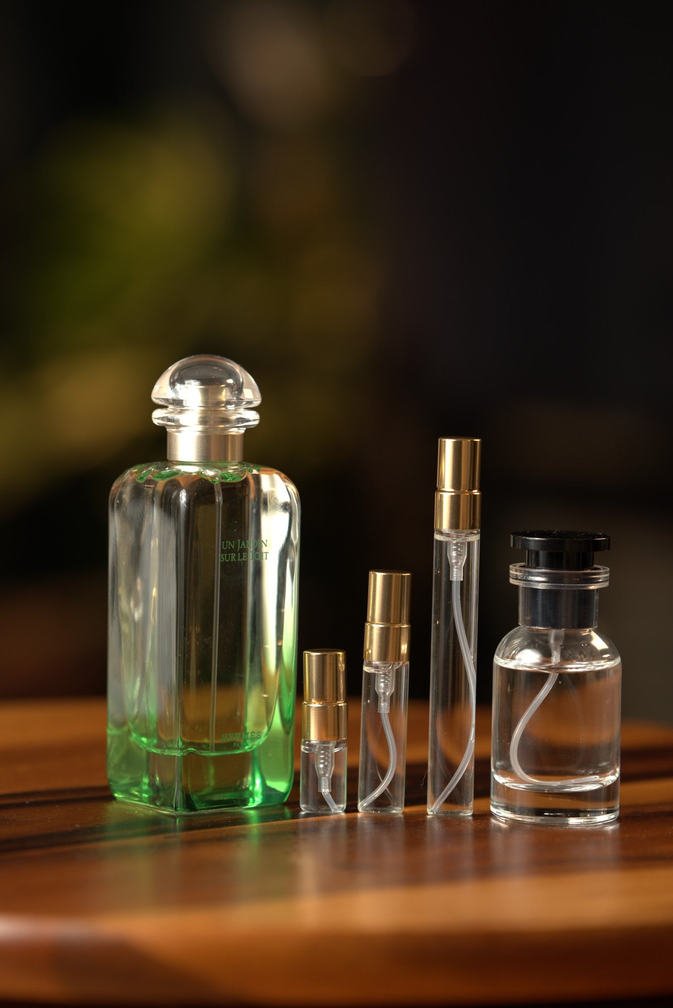 Atelier Elemental real bottle photo - Hermès Un Jardin sur le Toit decant, 2ml 5ml 10ml vials