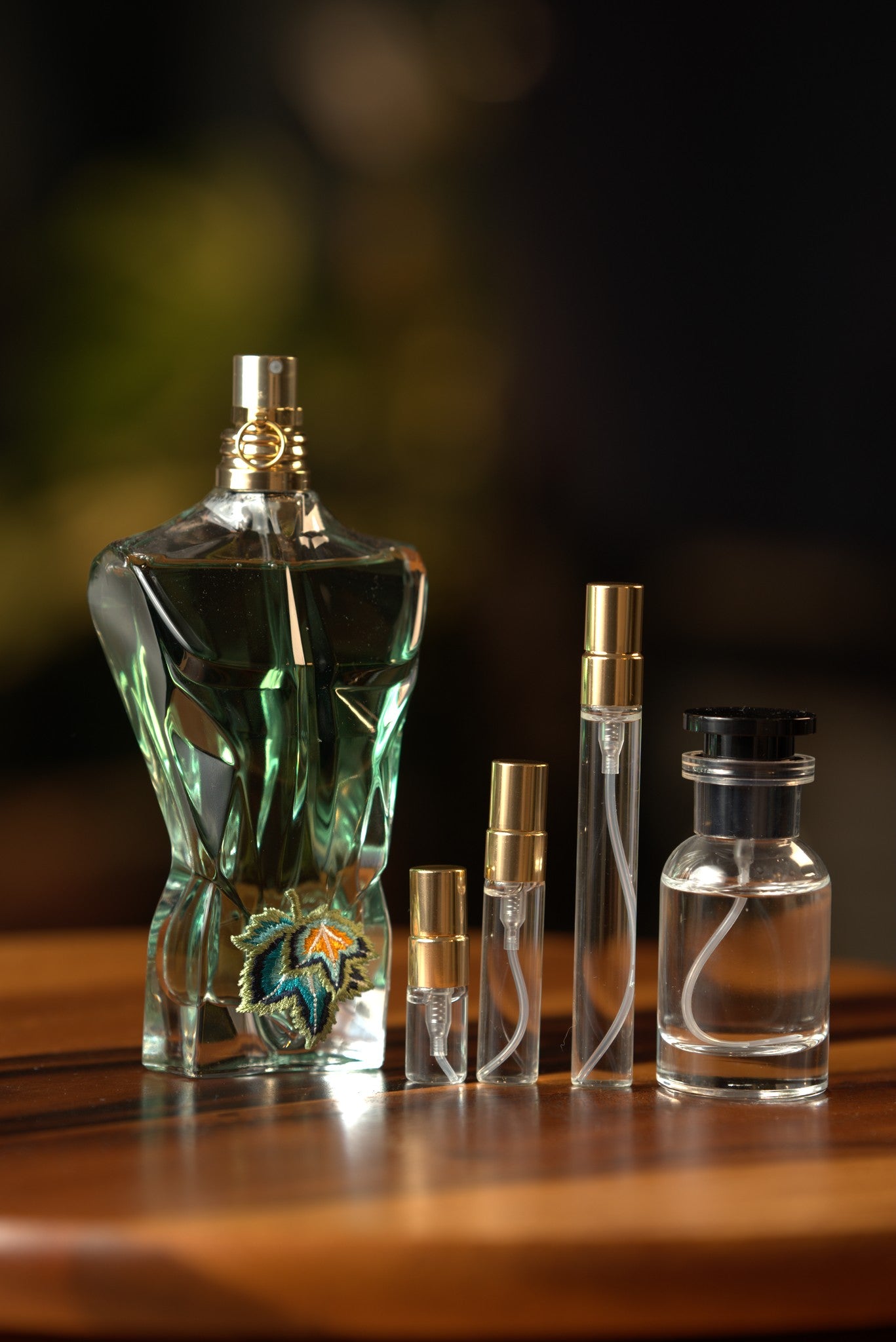 Atelier Elemental real bottle photo - Jean Paul Gaultier Le Beau Paradise Garden decant, 2ml 5ml 10ml vials