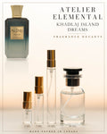 Atelier Elemental decant card - Khadlaj Island Dreams in 2ml 5ml 10ml 30ml sizes