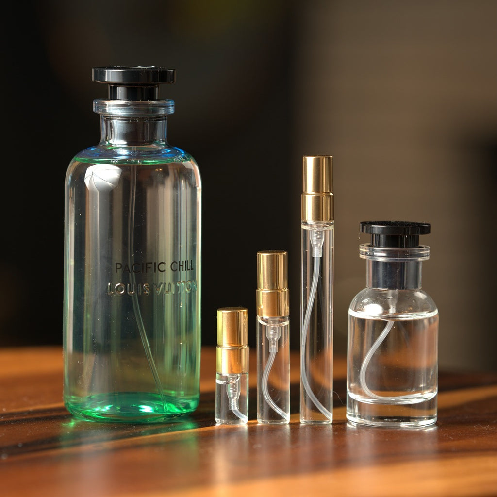 Louis Vuitton Pacific Chill bottle with Atelier Elemental decant vials