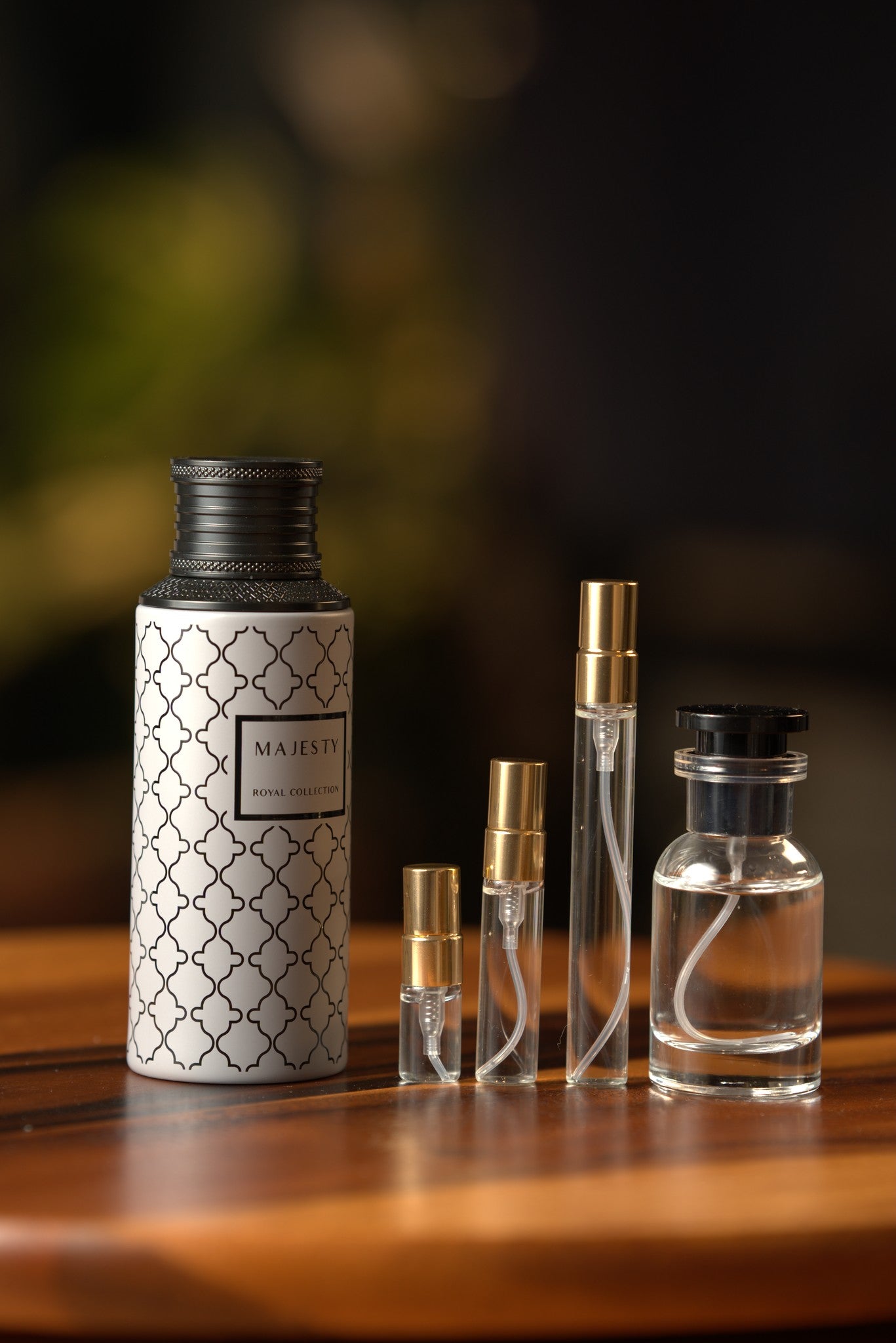 Atelier Elemental real bottle photo - Maison Asrar Majesty decant, 2ml 5ml 10ml vials