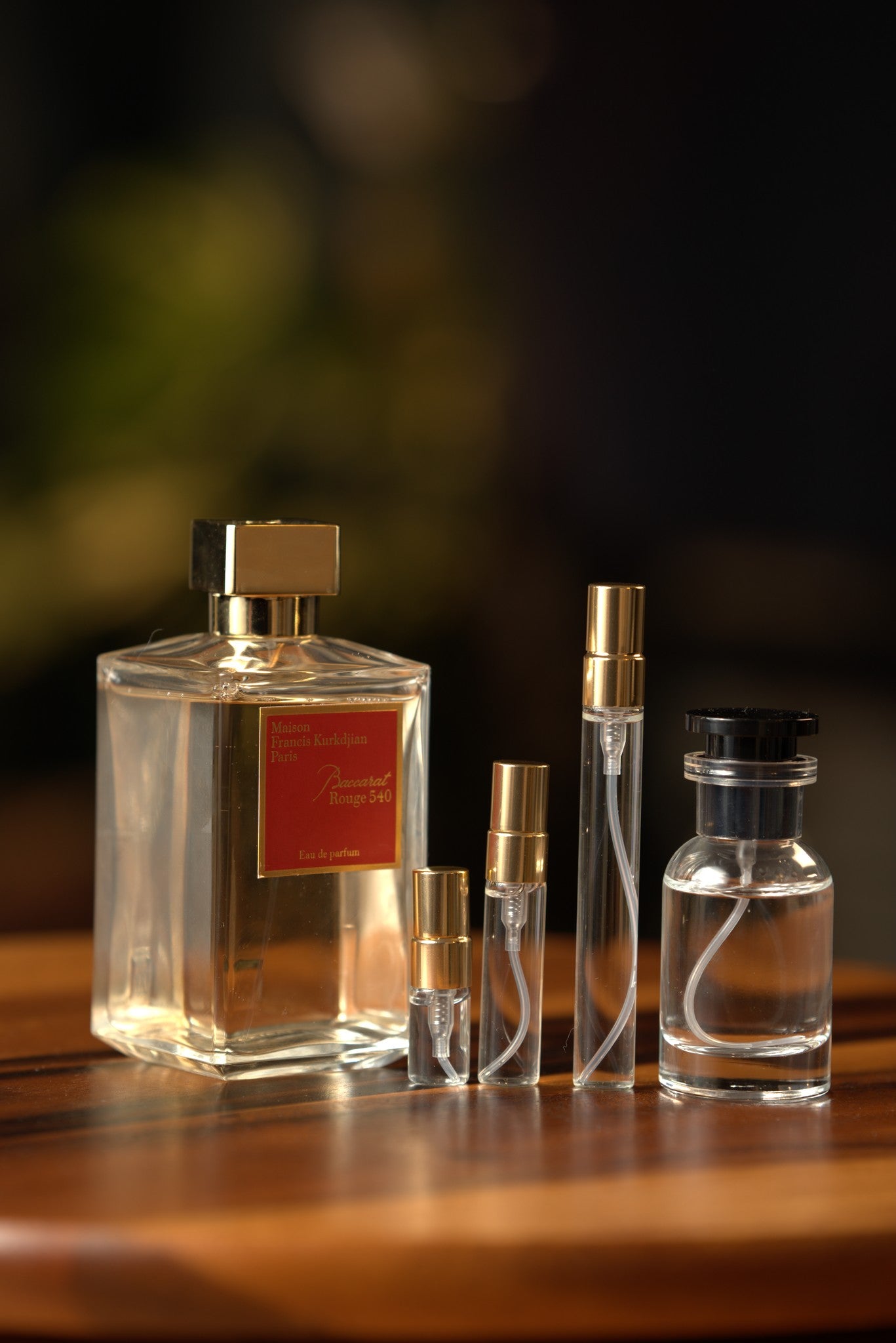 Atelier Elemental real bottle photo - Maison Francis Kurkdjian Baccarat Rouge 540 decant, 2ml 5ml 10ml vials