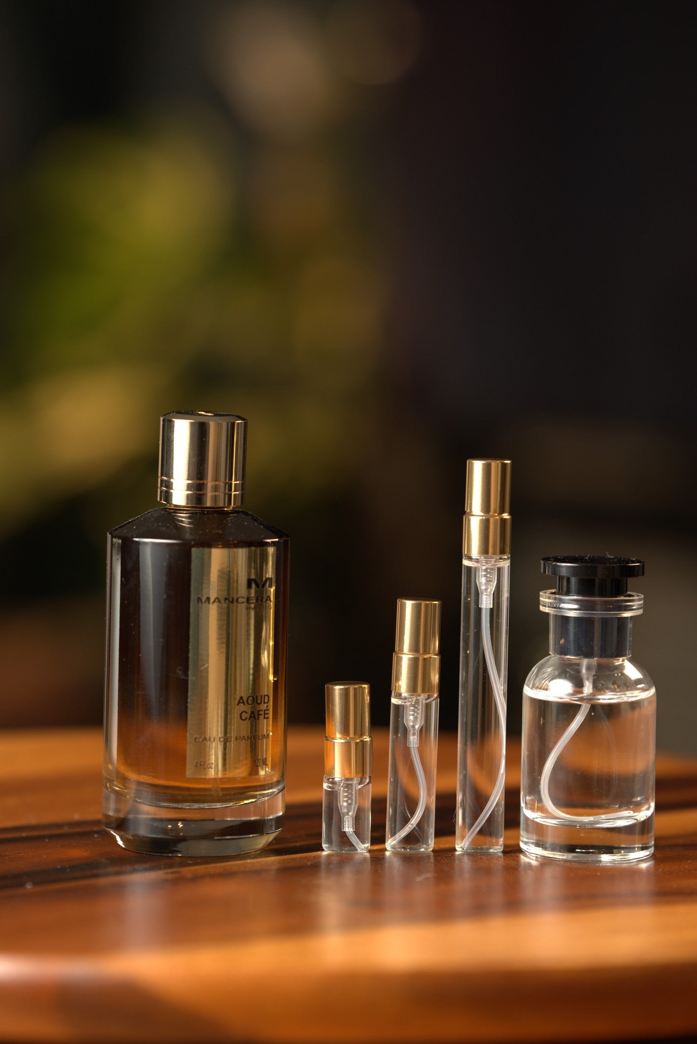 Atelier Elemental real bottle photo - Mancera Aoud Café decant, 2ml 5ml 10ml vials