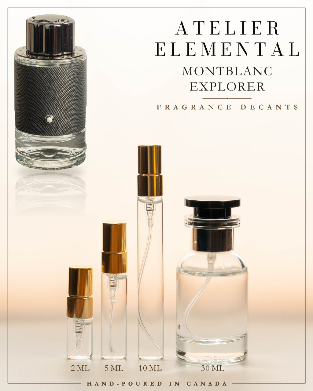 Atelier Elemental decant card - Montblanc Explorer Edp in 2ml 5ml 10ml 30ml sizes