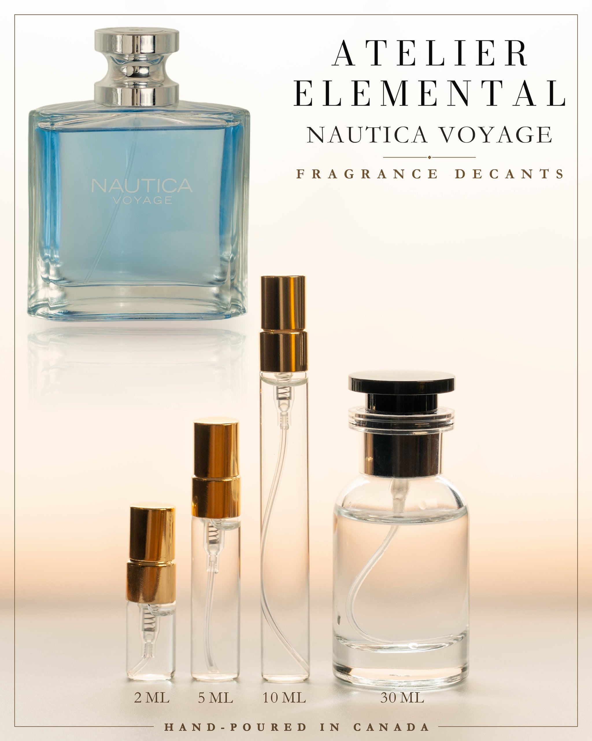 Atelier Elemental decant card - Nautica Voyage Edt in 2ml 5ml 10ml 30ml sizes