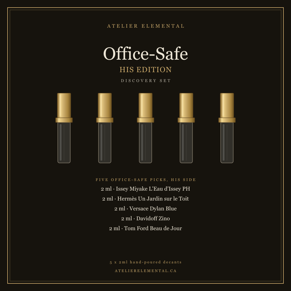 Set de descubrimiento adecuado para la oficina, edición para él (5 x 2ml), decants de fragancia