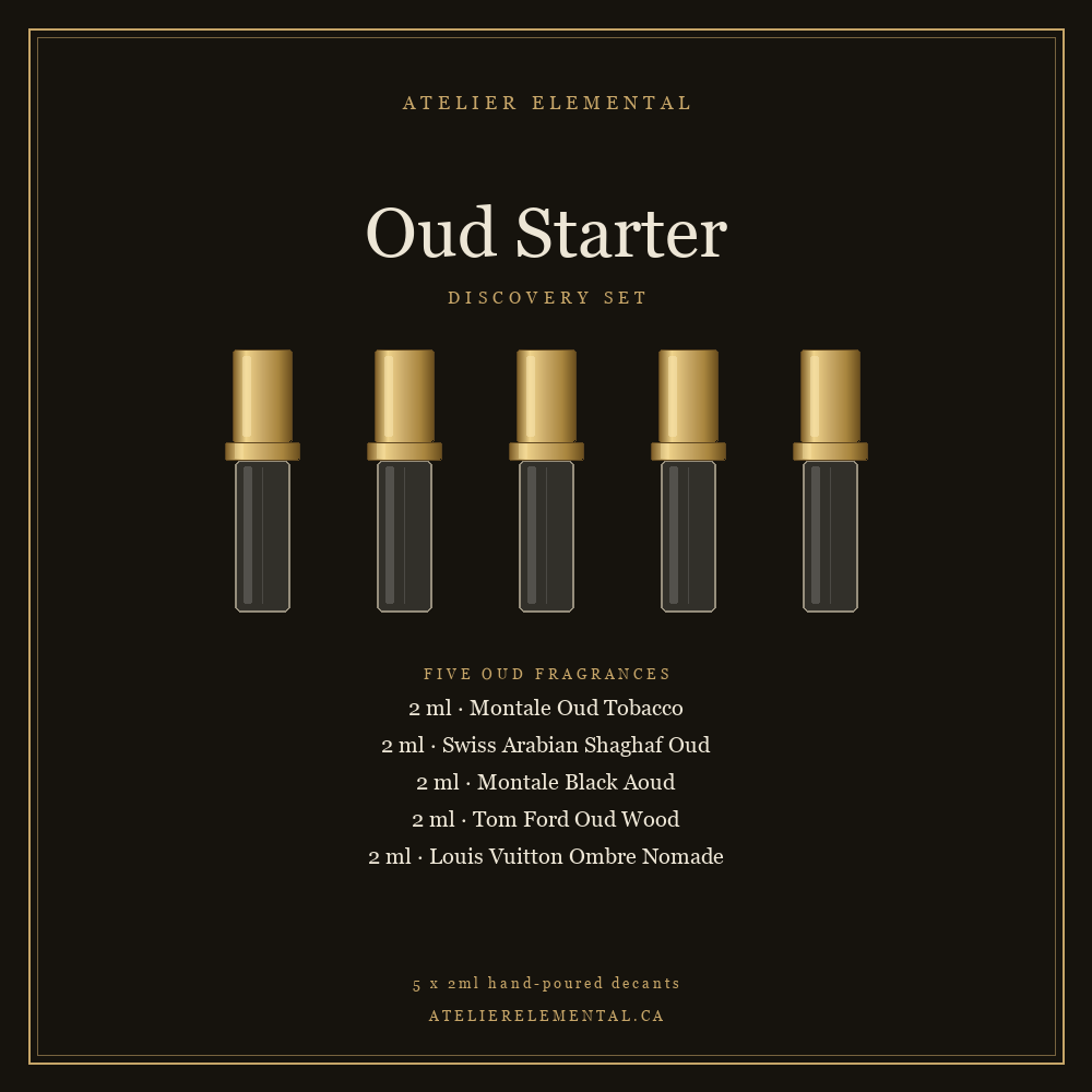Oud Starter Discovery Set, five 2ml fragrance decants