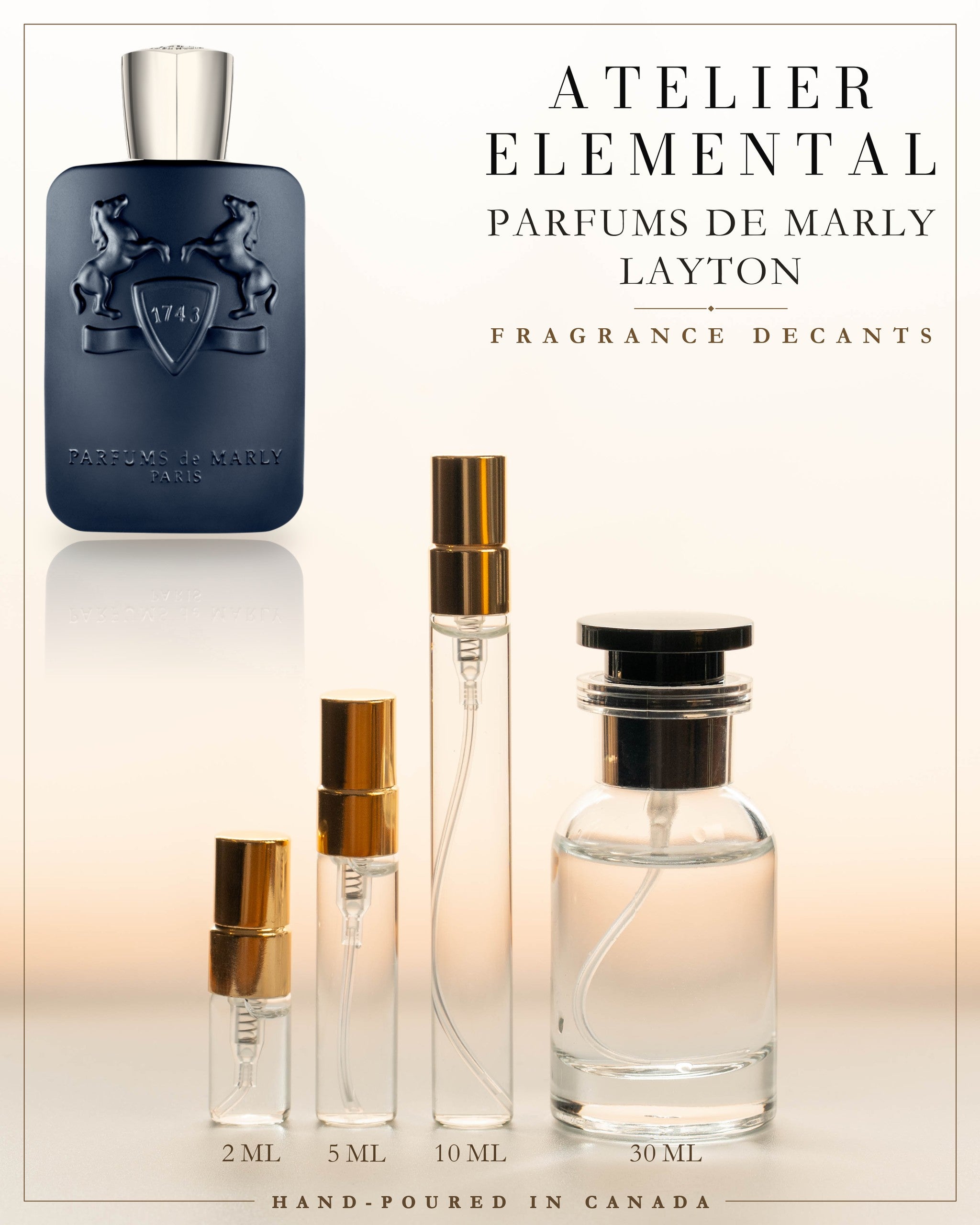 Atelier Elemental decant card - Parfums De Marly Layton Edp in 2ml 5ml 10ml 30ml sizes