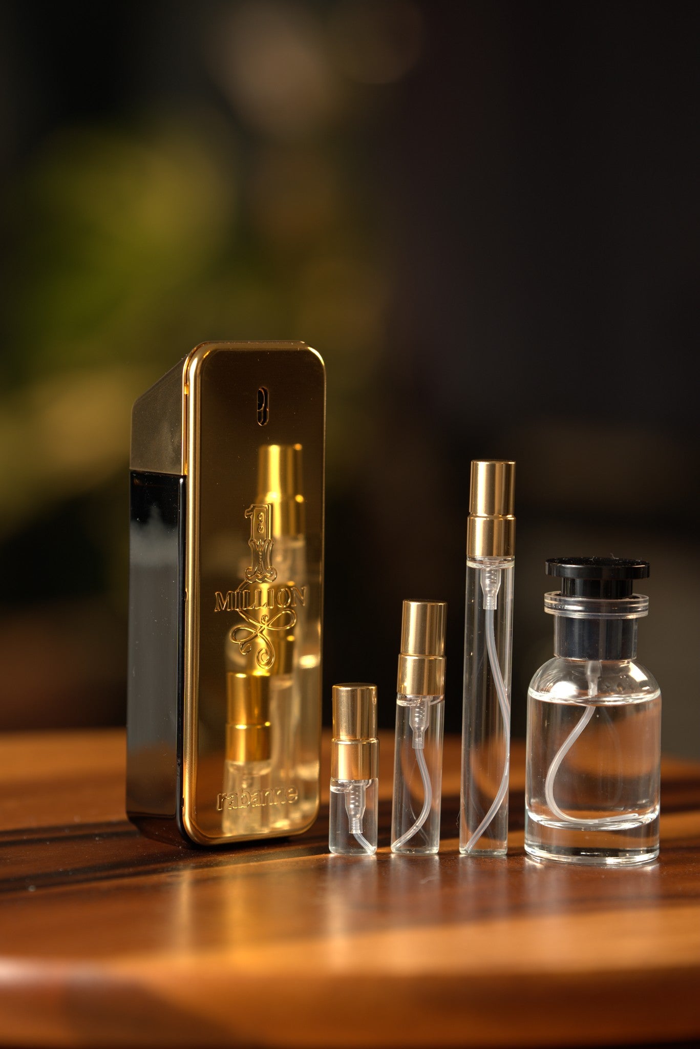Atelier Elemental real bottle photo - Rabanne 1 Million decant, 2ml 5ml 10ml vials